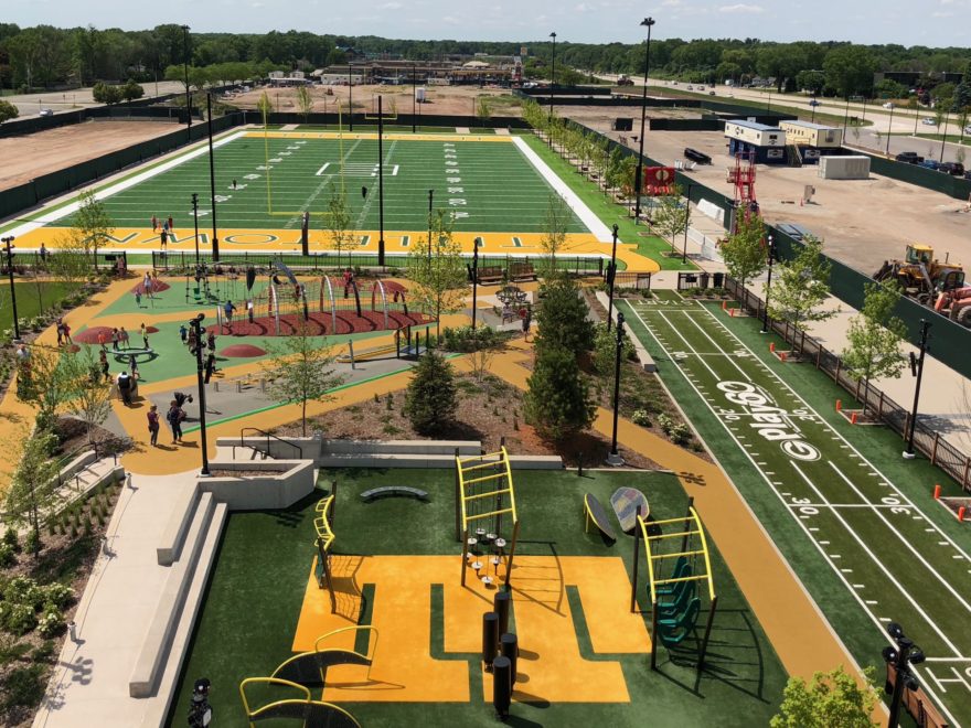 Titletown playground and field in Green Bay