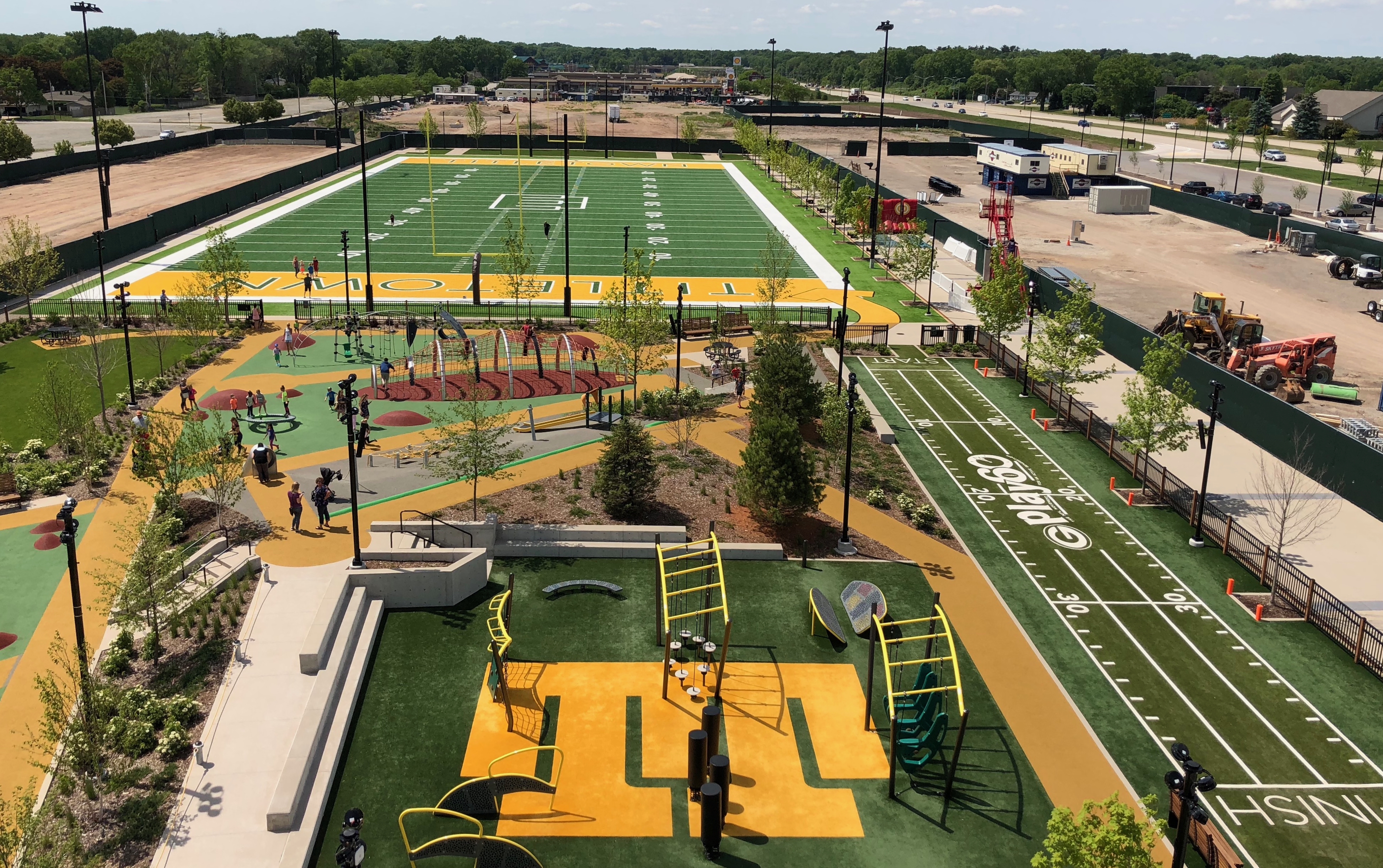 Titletown playground and field in Green Bay