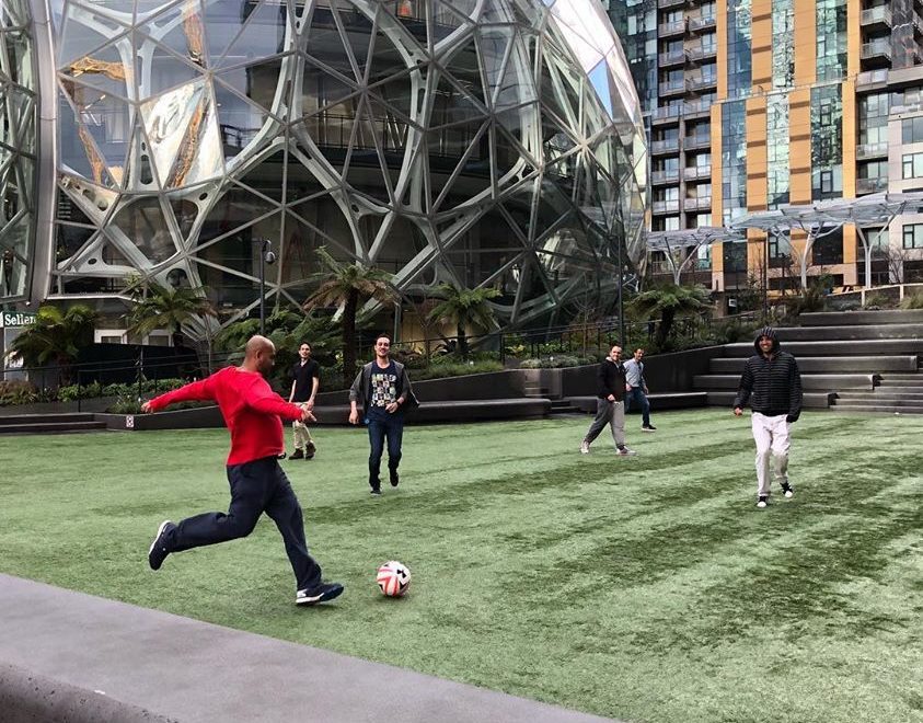 Soccer at Amazon Seattle headquarters