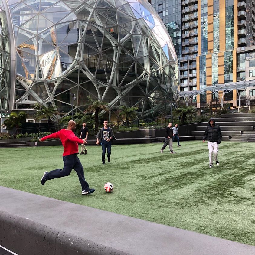 Soccer at Amazon Seattle headquarters